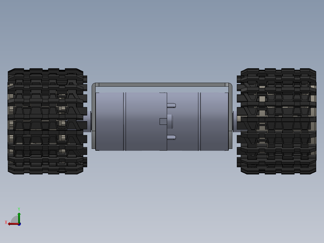 简易履带式底盘三维solidworks后视图