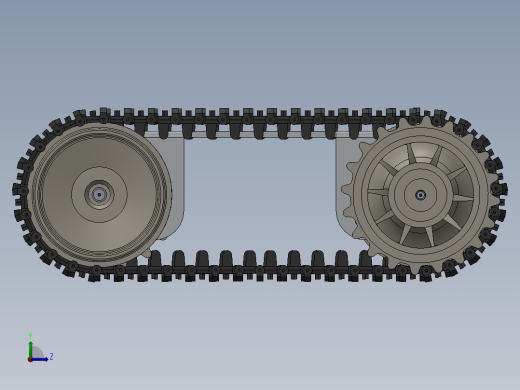 简易履带式底盘三维solidworks左视缩略图