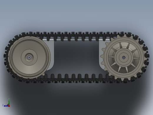 简易履带式底盘三维solidworks右视缩略图