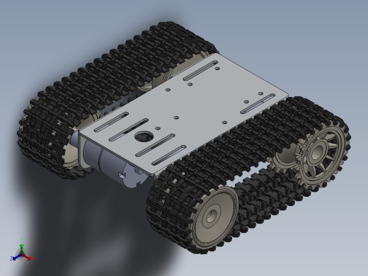 简易履带式底盘三维solidworks正等轴测缩略图
