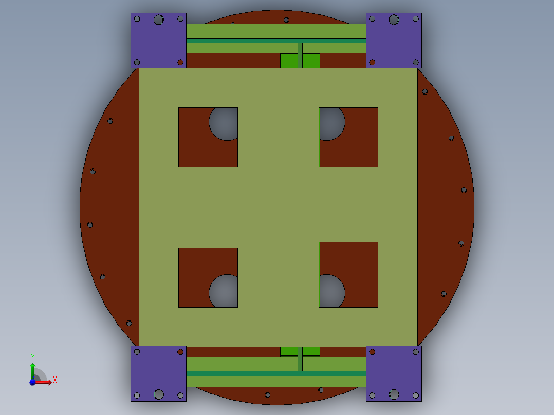 风力发电设备发电机和塔筒固定底座1146240==50前视图