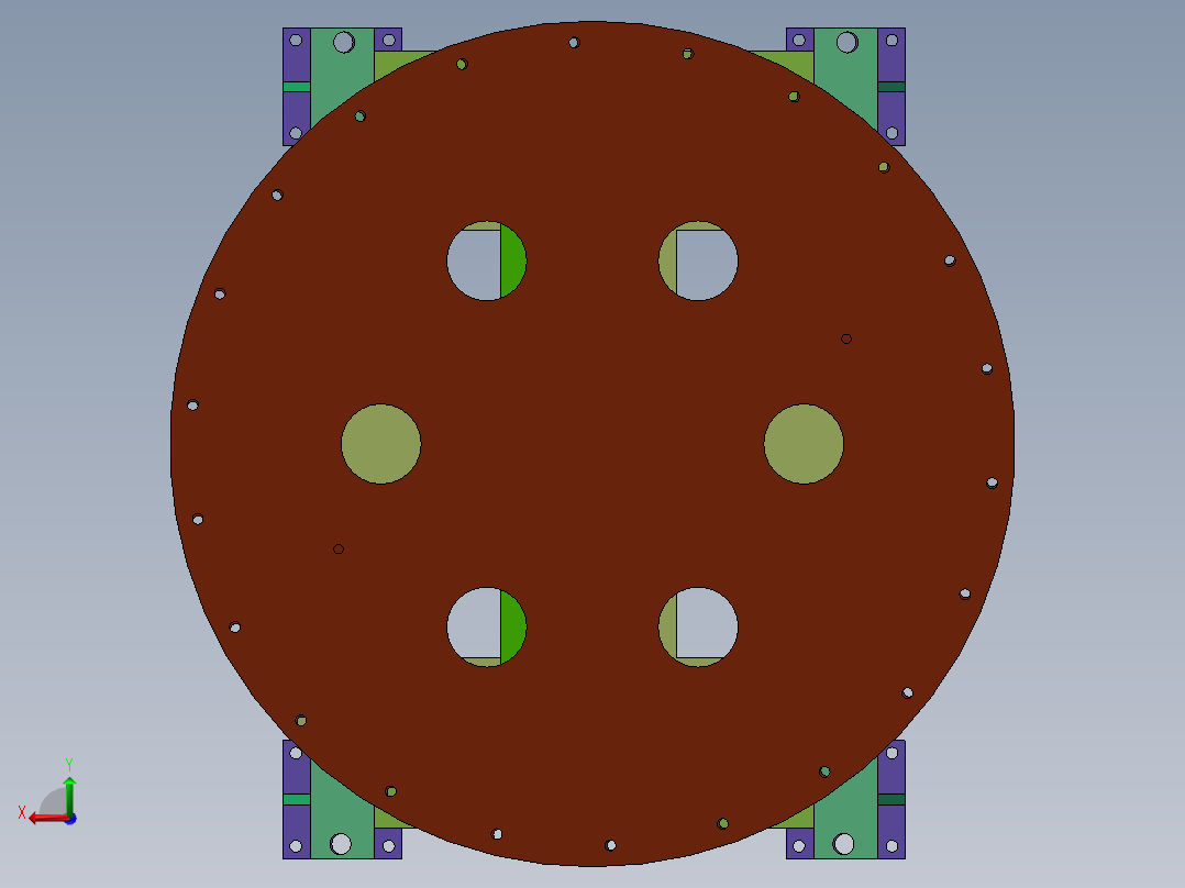 风力发电设备发电机和塔筒固定底座1146240==50后视图