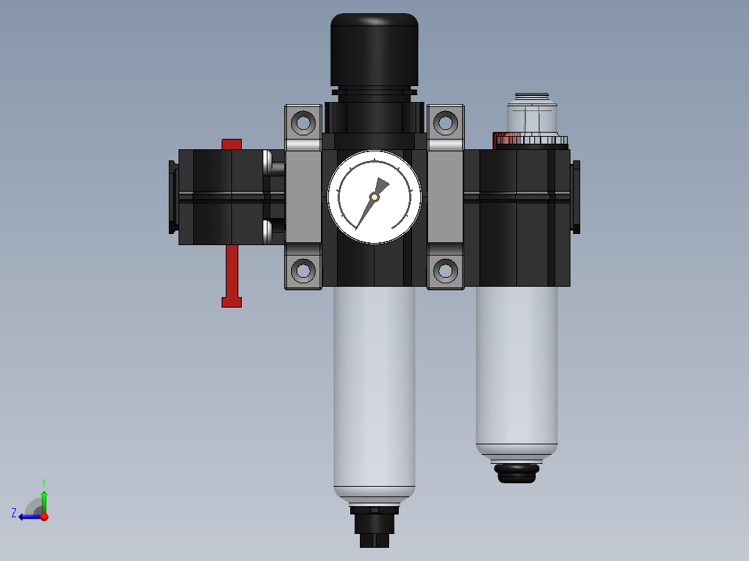 KIT FILTRO REGULADOR LUBRIF. DRENO AUTO 1-4 (BL72-XXX)右视图