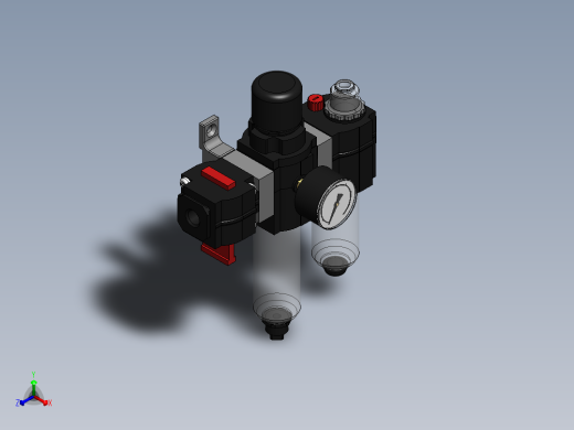KIT FILTRO REGULADOR LUBRIF. DRENO AUTO 1-4 (BL72-XXX)正等轴测缩略图