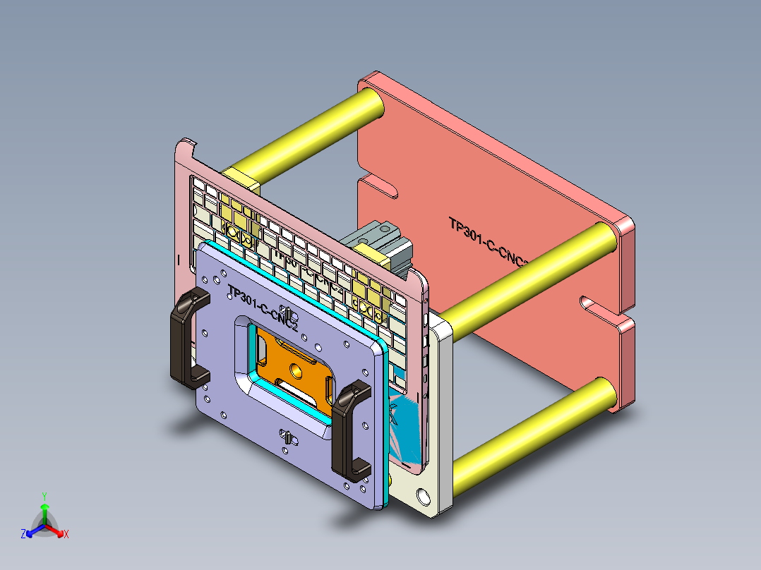 TP301-C笔记本CNC工装夹具三维模型-CNC2-0609正等轴测图