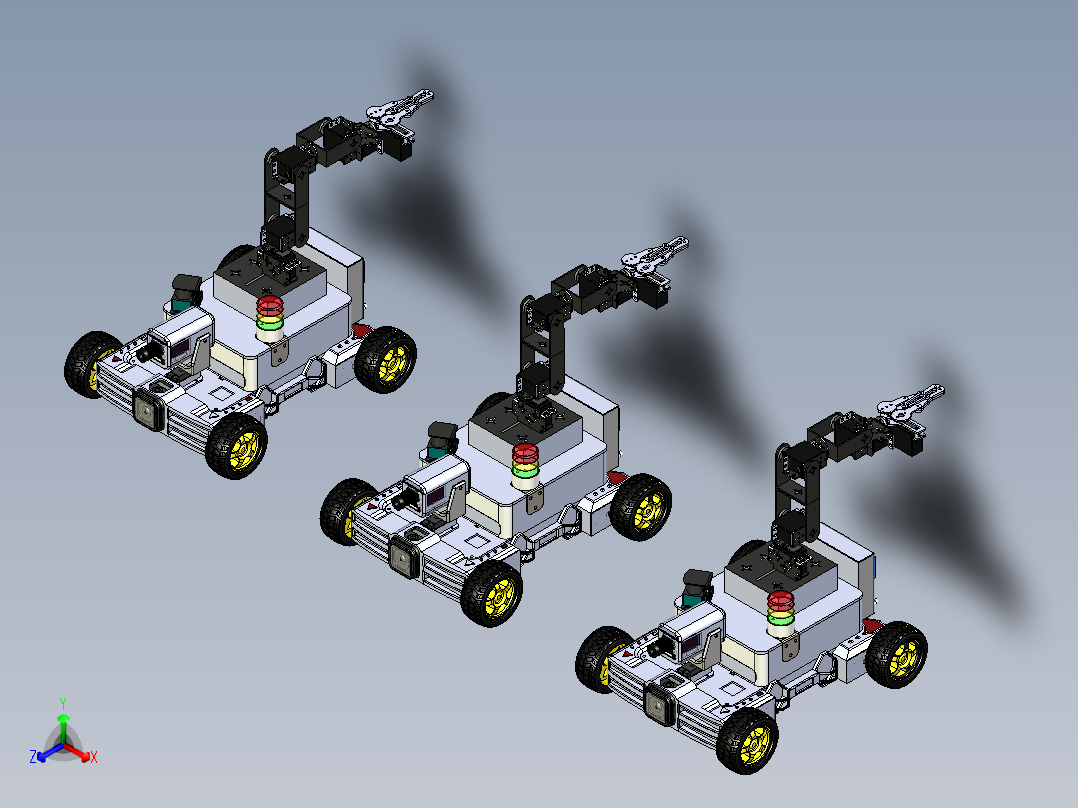 配有作业机械手的视觉导航AGV模拟