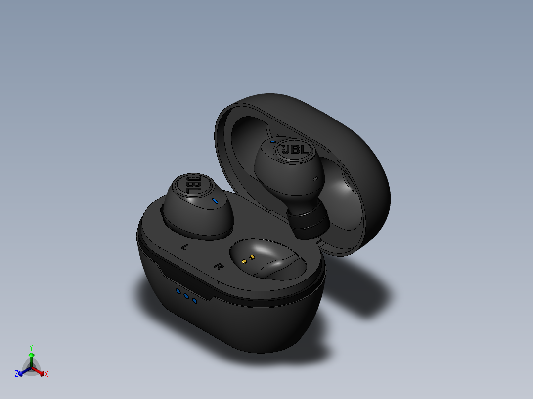 无线蓝牙耳机正等轴测图