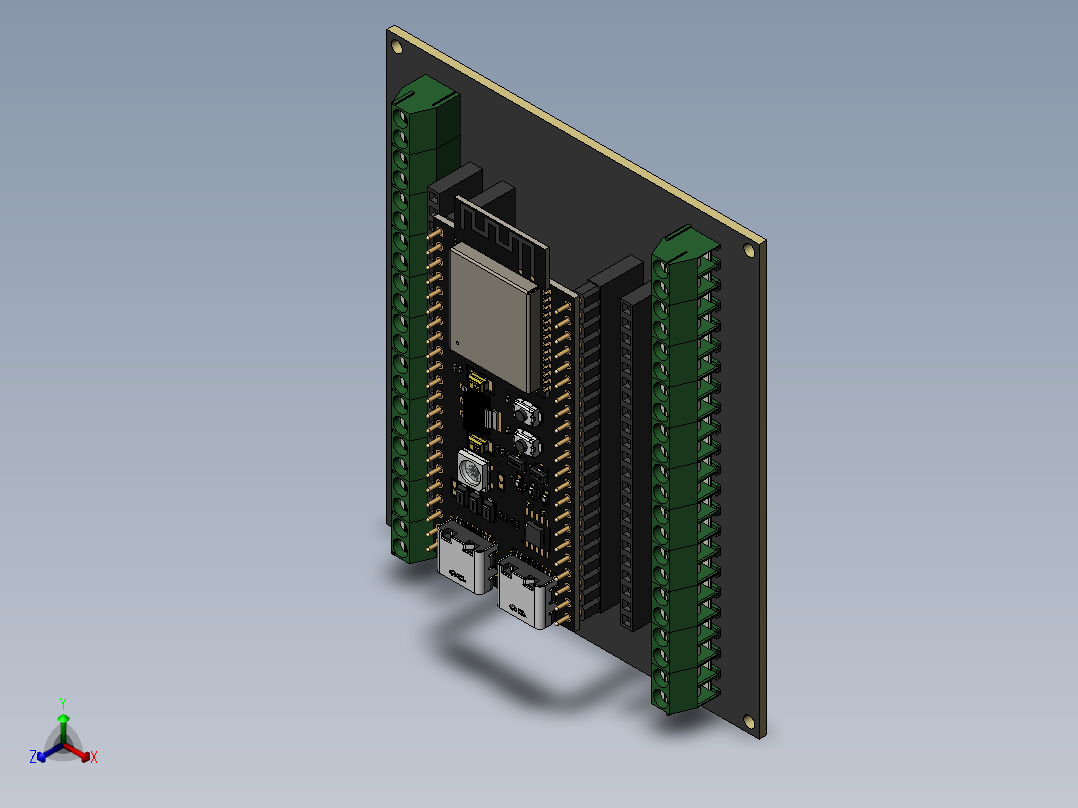 A0003014-MDR076A+ESP32-S3扩展板正等轴测图