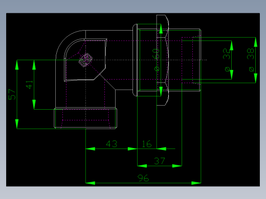 PARKER管接头EO Bulkhead elbow WSV38SOMDCF(16)_front