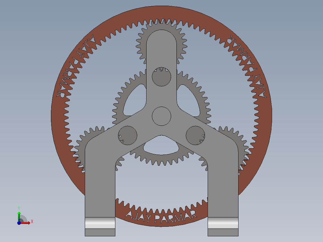 行星齿轮前视图