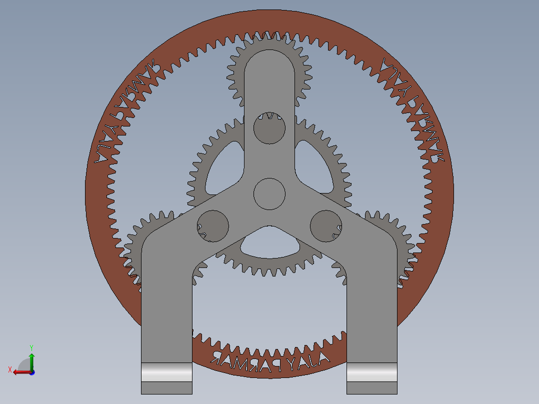 行星齿轮后视图