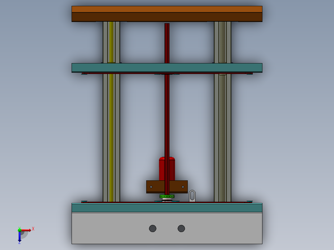 0.6米手动宽度可调输送机构俯视图