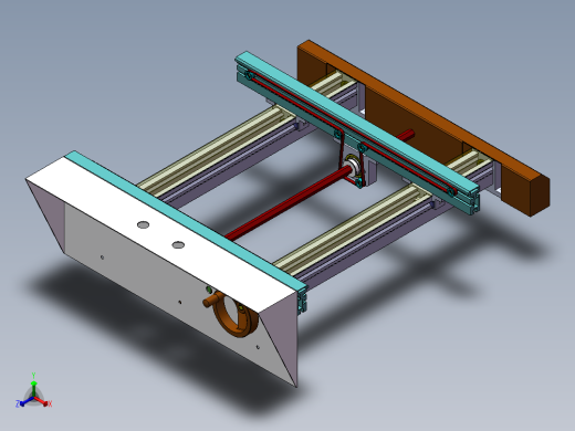 0.6米手动宽度可调输送机构正等轴测缩略图