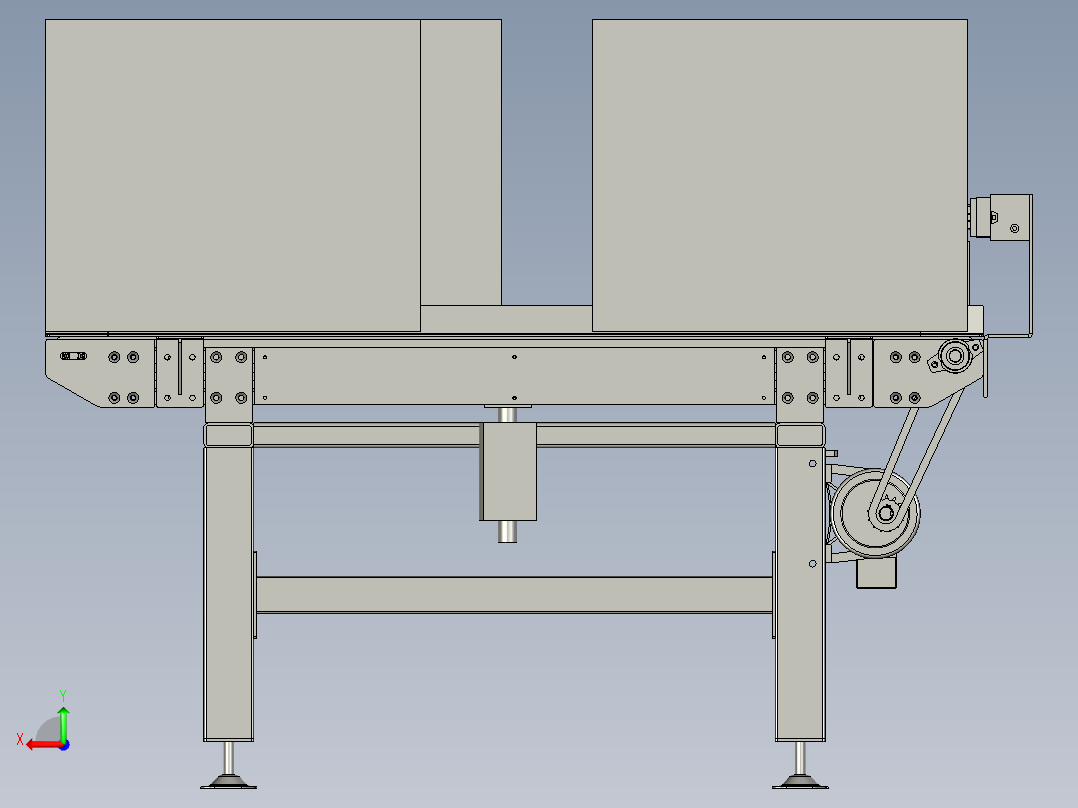 BBBB-左进右出周转箱输送模块后视图