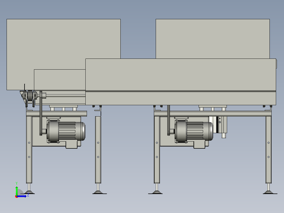 BBBB-左进右出周转箱输送模块左视图