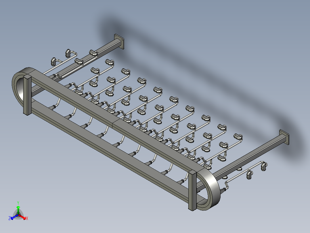 悬挂链装配体正等轴测图
