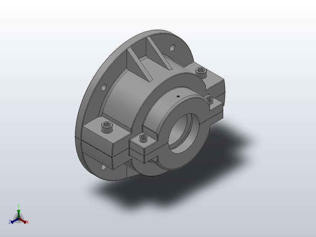 PGFD法兰式轴向固定剖分式轴承_PGFD-70主视图