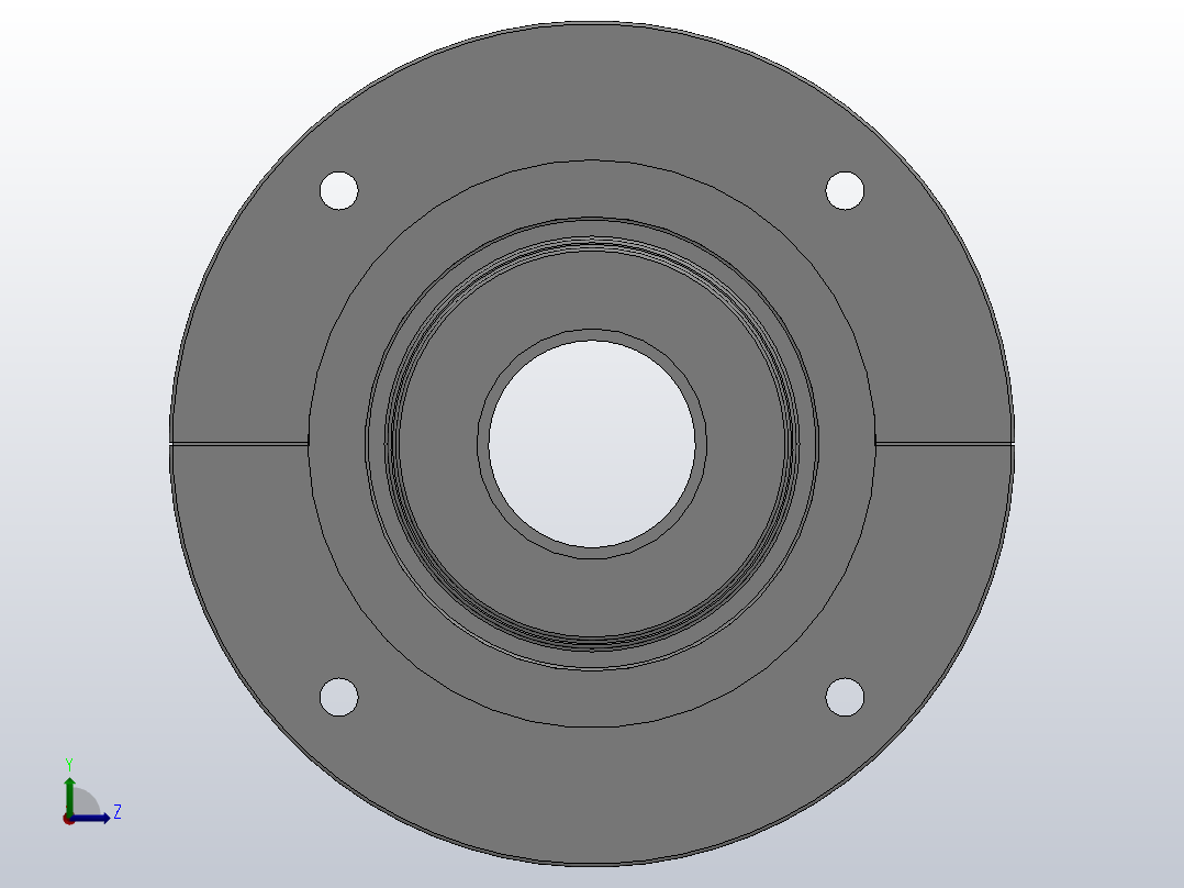 PGFD法兰式轴向固定剖分式轴承_PGFD-70左视图