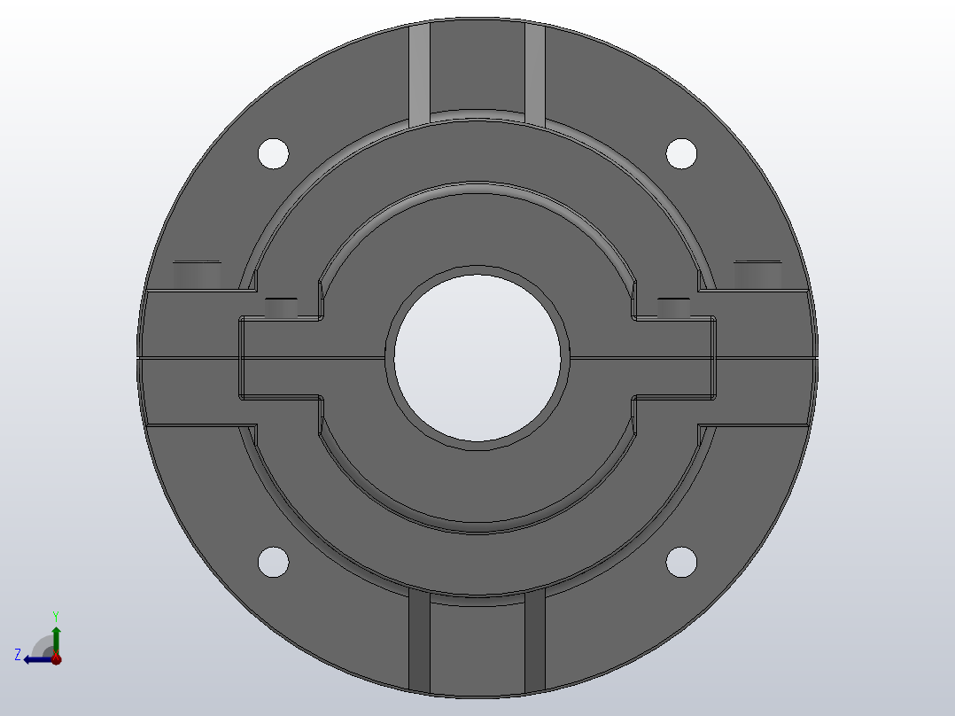 PGFD法兰式轴向固定剖分式轴承_PGFD-70右视图