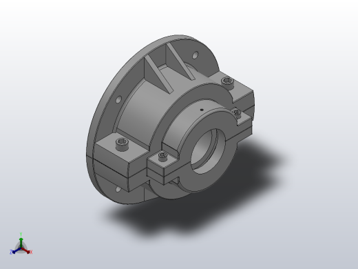 PGFD法兰式轴向固定剖分式轴承_PGFD-70正等轴测缩略图
