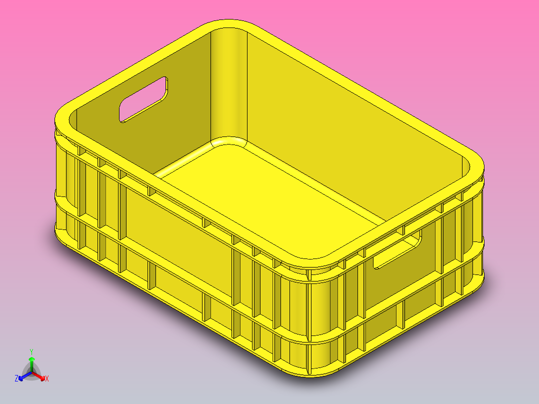 塑胶箱正等轴测图