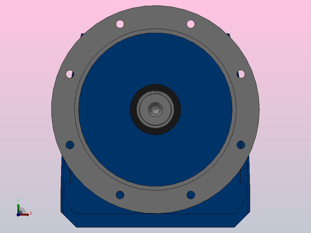 RF107法兰轴伸式安装斜齿轮减速机RF107-Y3-4P-100-M1-0°-Φ450前视图