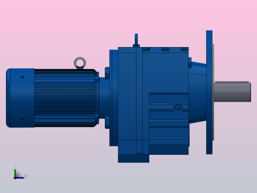 RF107法兰轴伸式安装斜齿轮减速机RF107-Y3-4P-100-M1-0°-Φ450左视缩略图
