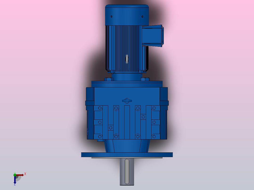 RF107法兰轴伸式安装斜齿轮减速机RF107-Y3-4P-100-M1-0°-Φ450俯视图