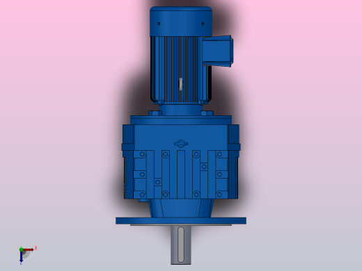 RF107法兰轴伸式安装斜齿轮减速机RF107-Y3-4P-100-M1-0°-Φ450俯视缩略图