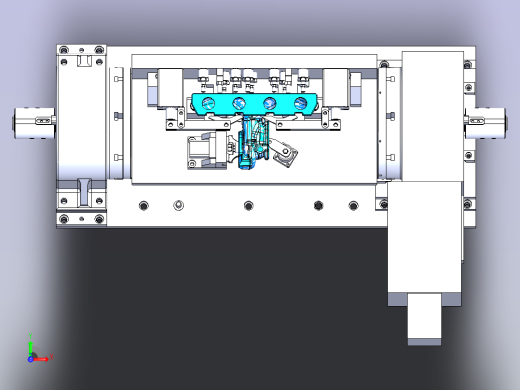 发动机排气歧管CNC加工夹具前视缩略图