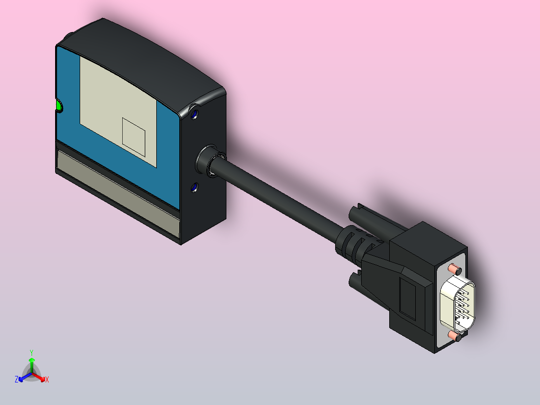 CLV60x条码扫描器正等轴测图