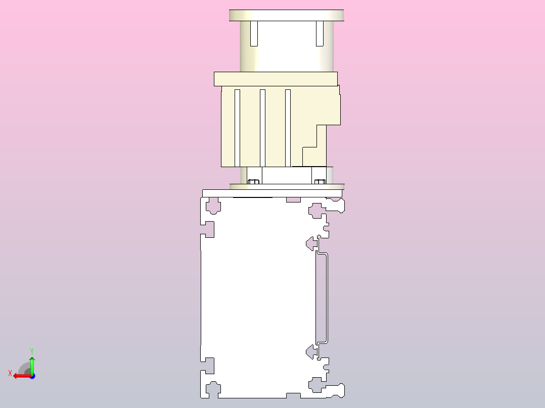 齿带驱动和导轨的龙门轴后视图