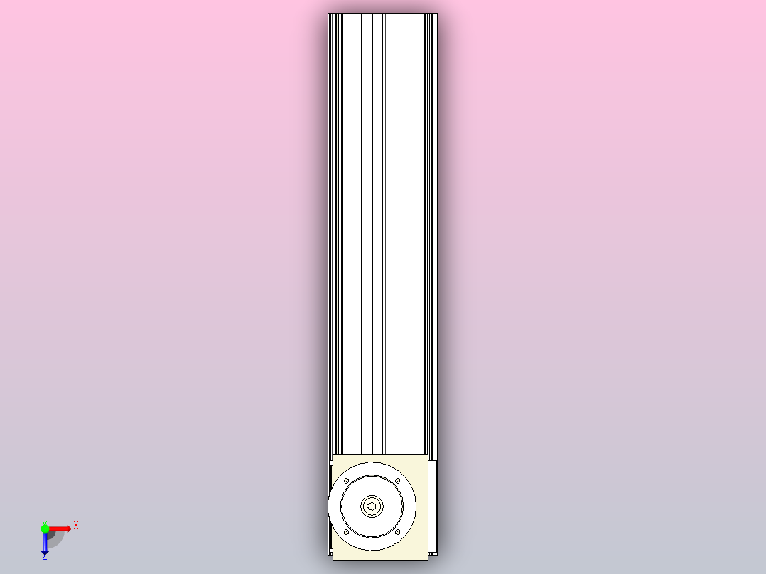 齿带驱动和导轨的龙门轴俯视图