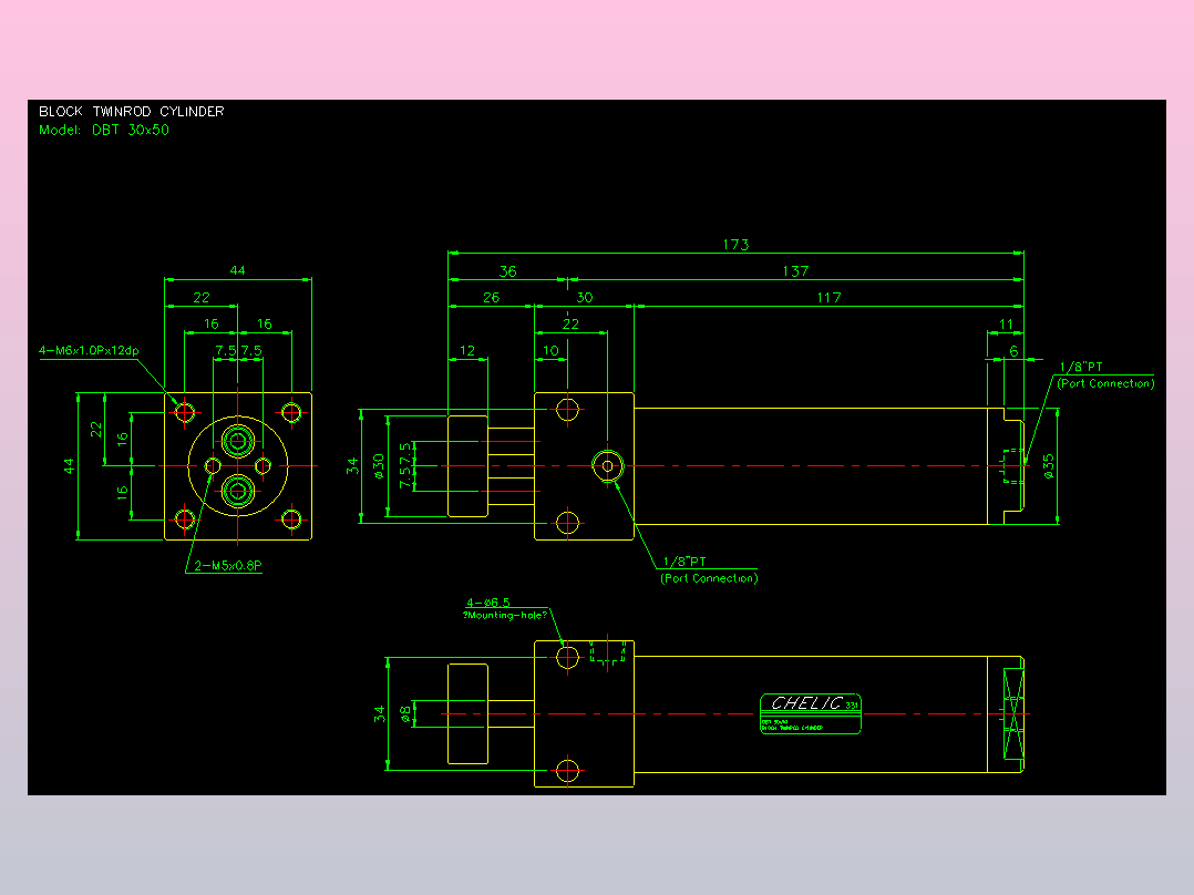 笔型缸不锈钢气缸2D-DBT30x50