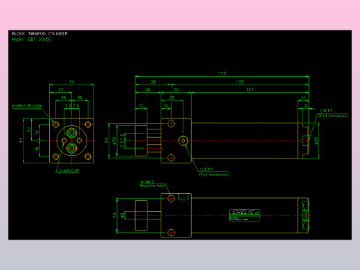 笔型缸不锈钢气缸2D-DBT30x50