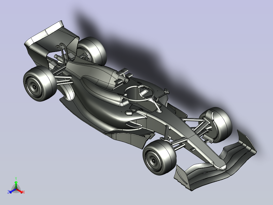 一款F1赛车的3D模型主视图