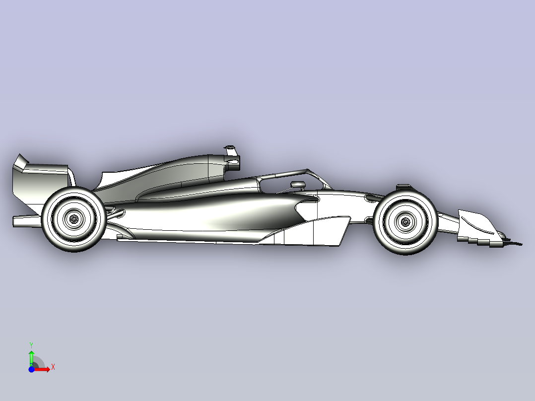 一款F1赛车的3D模型前视图