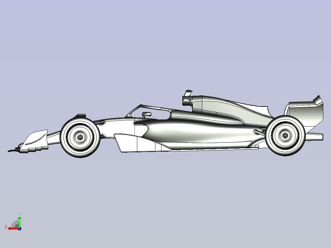 一款F1赛车的3D模型后视图