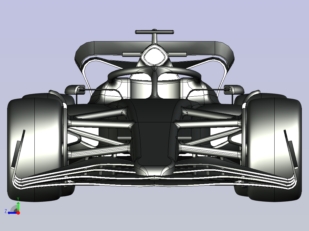 一款F1赛车的3D模型右视图