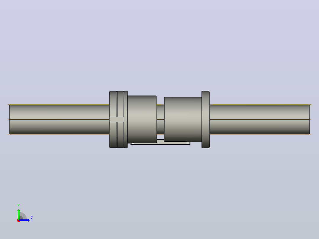 FFZL5010-4滚珠丝杆3D模型左视图