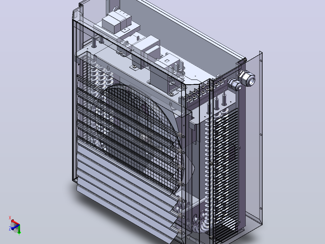 10KW电加热器 3D（SolidWorks设计，提供Sldprt_Sldasm文件）主视图