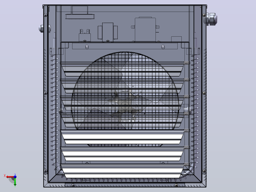 10KW电加热器 3D（SolidWorks设计，提供Sldprt_Sldasm文件）前视图