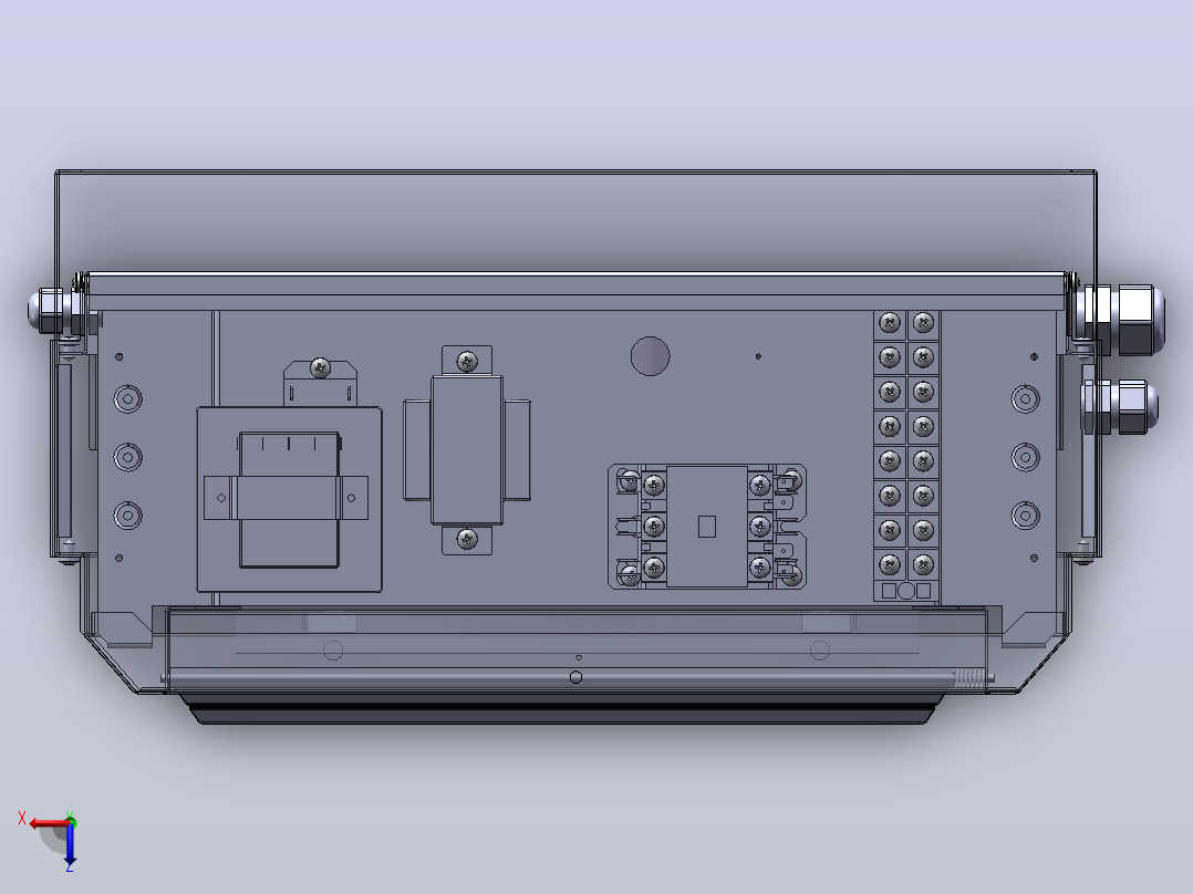 10KW电加热器 3D（SolidWorks设计，提供Sldprt_Sldasm文件）俯视图