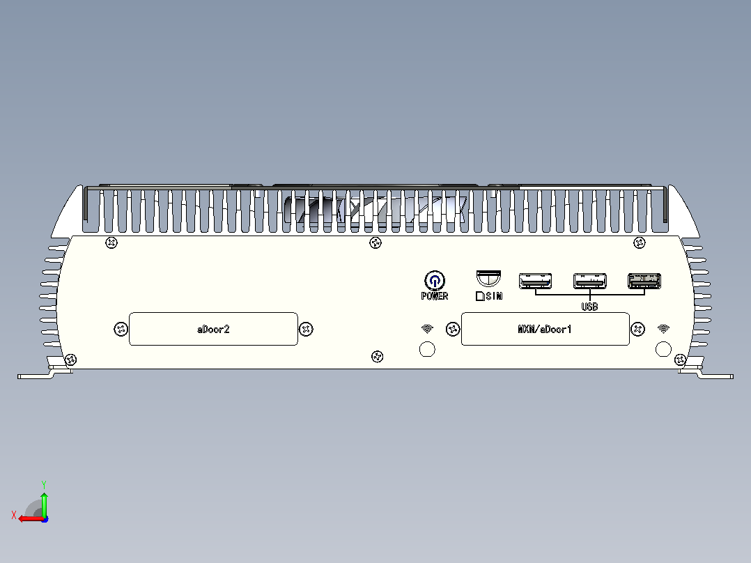 工控机 ABOX-700后视图
