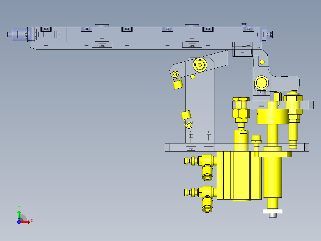 带止回组件的挡块前视图