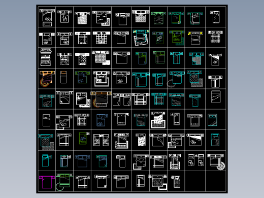 室内平面图库-床