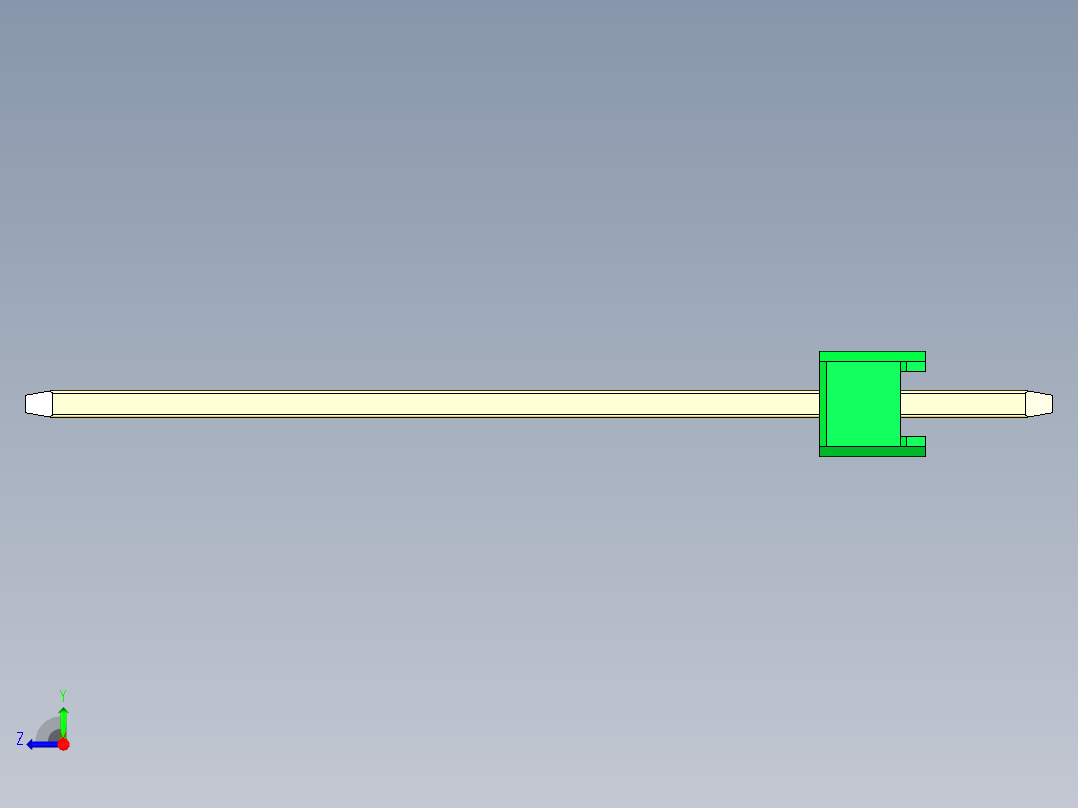 彩色公头100mil（2.54mm）系列-DS1021_green_1x04p_100mil_Type19_rev1.0右视图