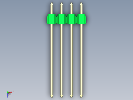 彩色公头100mil（2.54mm）系列-DS1021_green_1x04p_100mil_Type19_rev1.0俯视缩略图