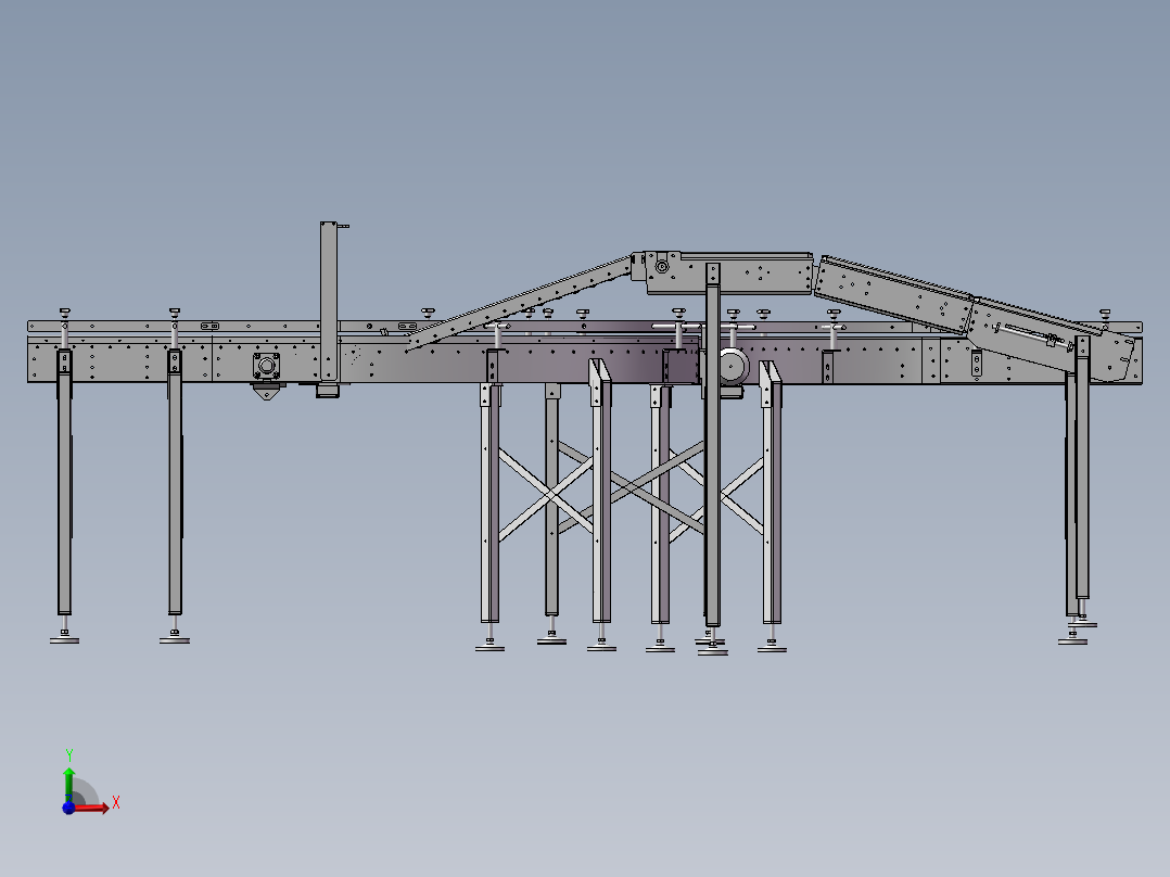 H形滚筒输送线前视图