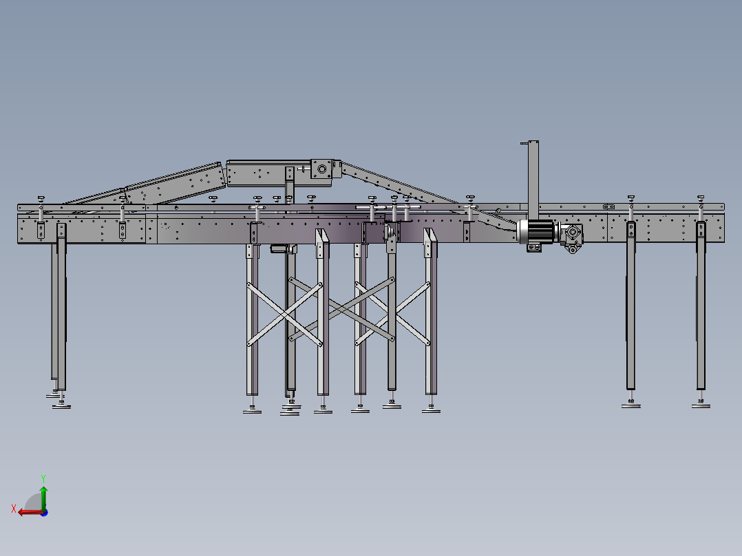 H形滚筒输送线后视图